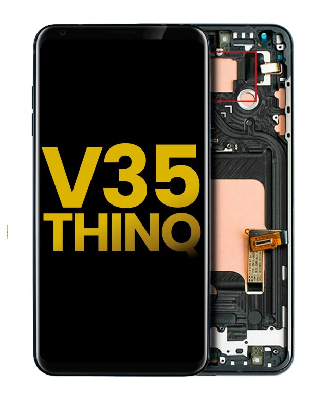 Display OLED completo con Frame per LG V35 ThinQ (Refurbished) (Aurora Nero)