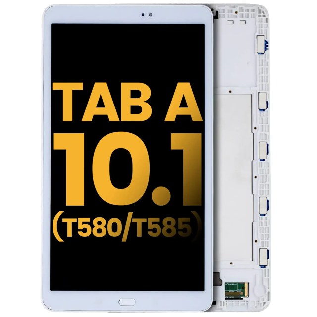 Display LCD completo con Frame per Samsung Tab A (10.1" / 2016) (T580 / T585) (Refurbished) (Bianco)
