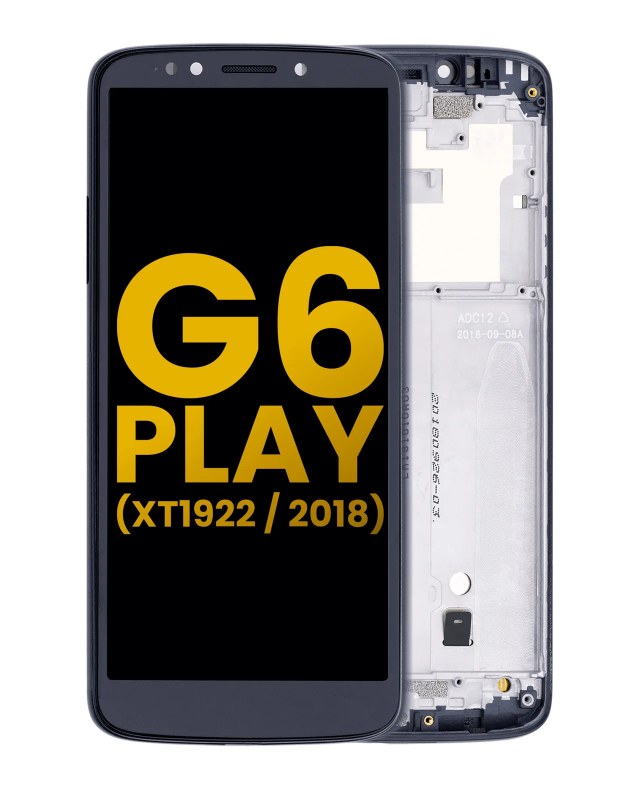 Display LCD completo con Frame per Motorola Moto G6 Play (XT1922 / 2018) (International Version) (Refurbished) (Nero)