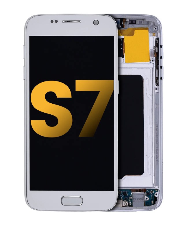 Display OLED completo con Frame per Samsung Galaxy S7 (Refurbished) (All US Models) (Argento Titanio)