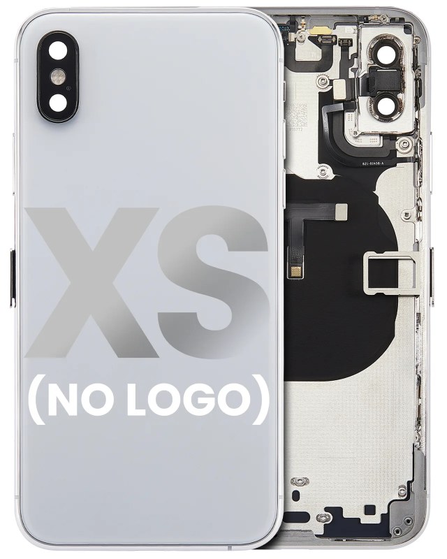 Scocca posteriore W/ Small Components Pre-Installed per iPhone XS (No Logo) (Aftermarket Plus) (Argento)