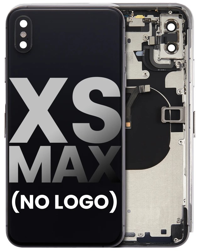 Scocca posteriore W/ Small Components Pre-Installed per iPhone XS Max (No Logo) (Aftermarket Plus) (Grigio siderale)