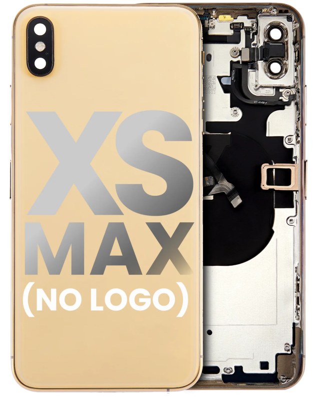 Scocca posteriore W/ Small Components Pre-Installed per iPhone XS Max (No Logo) (Aftermarket Plus) (Oro)