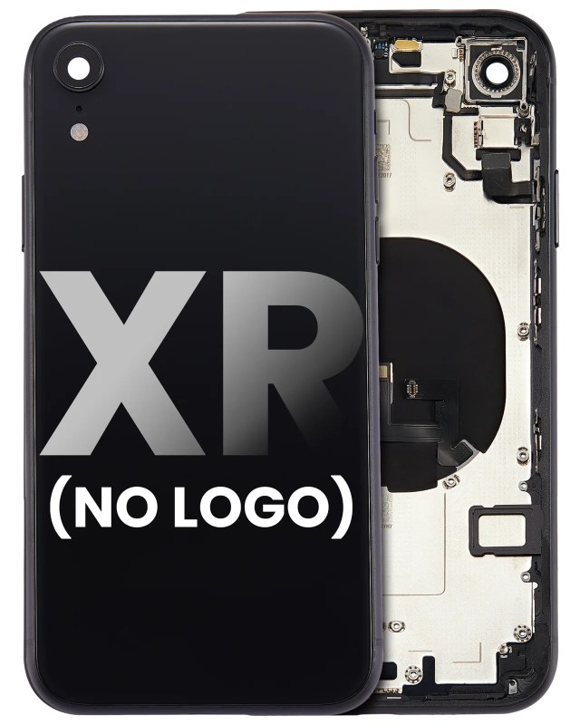 Scocca posteriore W/ Small Components Pre-Installed per iPhone XR (No Logo) (Aftermarket Plus) (Grigio siderale)