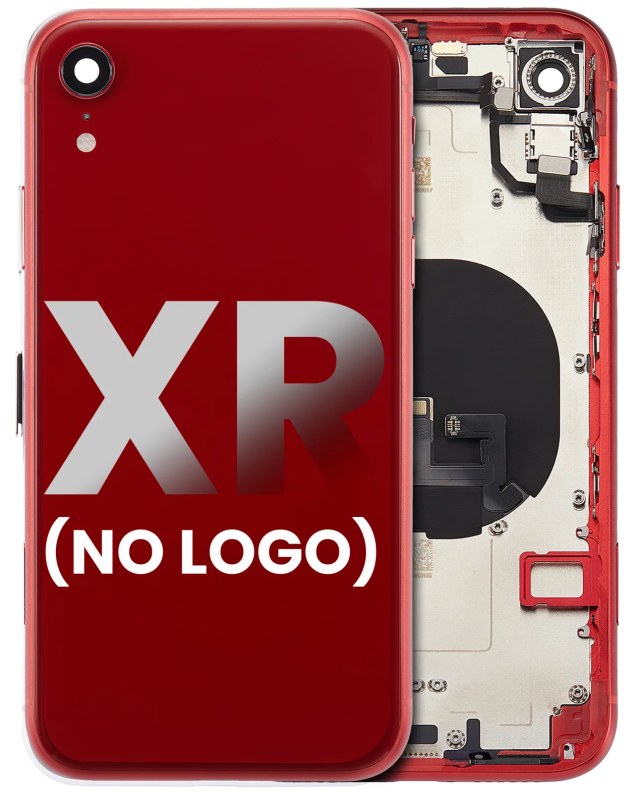 Scocca posteriore W/ Small Components Pre-Installed per iPhone XR (No Logo) (Aftermarket Plus) (Rosso)