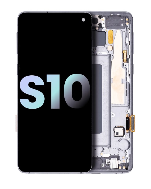 Display OLED completo con Frame per Samsung Galaxy S10 (Service Pack) (Prism / Ceramic Nero)