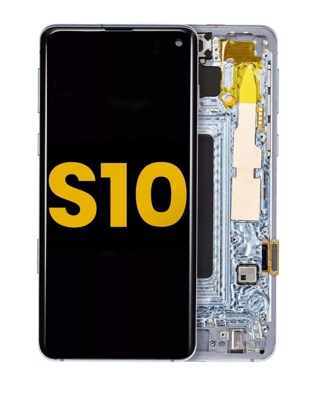 Display OLED completo con Frame per Samsung Galaxy S10 (Refurbished) (Prism Blu)