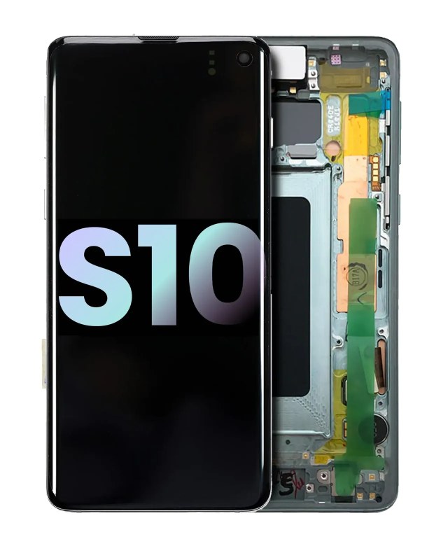 Display OLED completo con Frame per Samsung Galaxy S10 (Service Pack) (Prism Verde)
