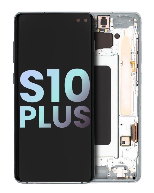 Display OLED completo con Frame per Samsung Galaxy S10 Plus (Service Pack) (Prism Verde)