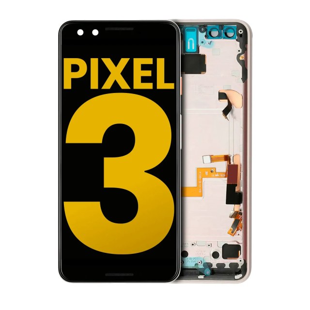 Display OLED completo con Frame per Google Pixel 3 (Refurbished) (Rosa)