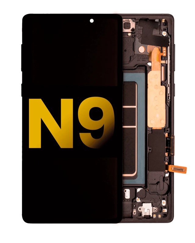 Display OLED completo con Frame per Samsung Galaxy Note 9 (Refurbished) (Mezzanotte Nero)