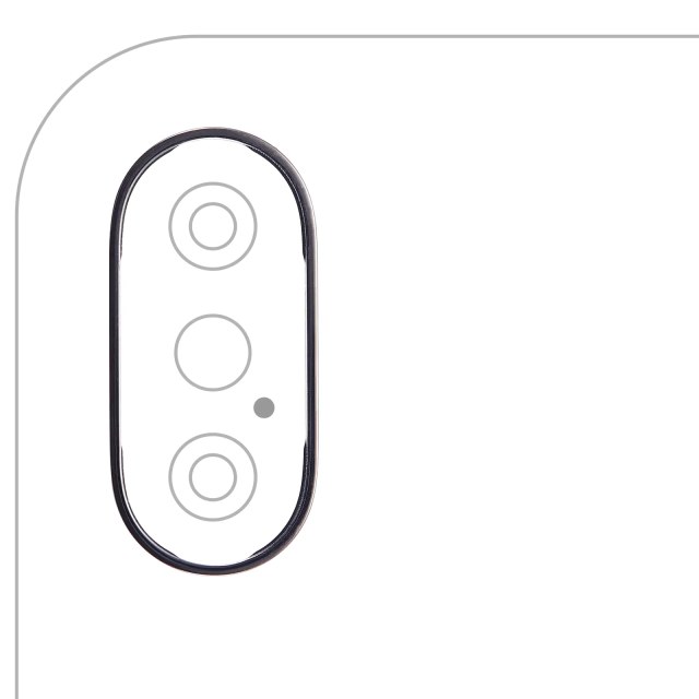 Cornice fotocamera posteriore Ring Only per iPhone X (Grigio siderale) (10 pezzi)