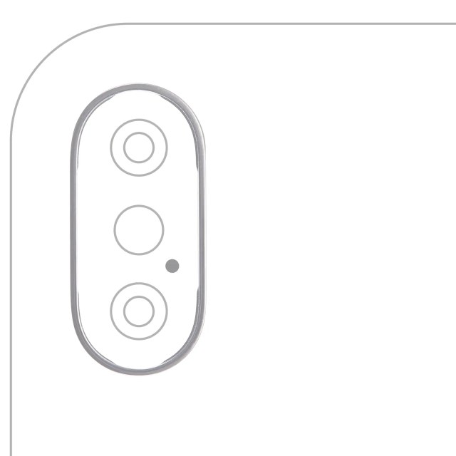 Cornice fotocamera posteriore Ring Only per iPhone X (Argento) (10 pezzi)