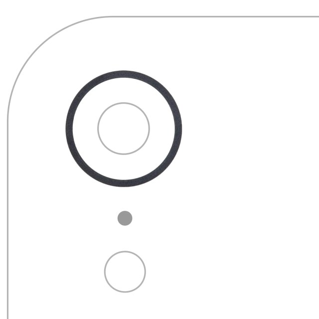 Cornice fotocamera posteriore Ring Only per iPhone XR (Nero) (10 pezzi)