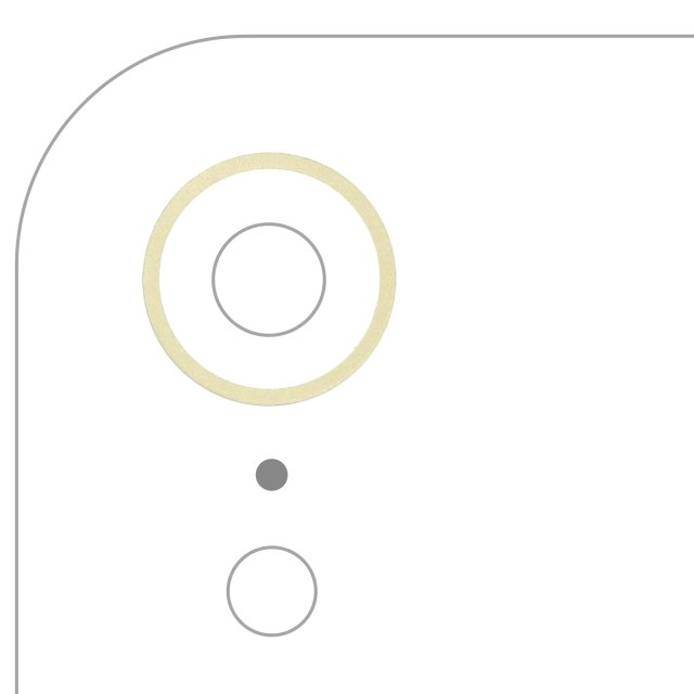 Cornice fotocamera posteriore Ring Only per iPhone XR (Giallo) (10 pezzi)