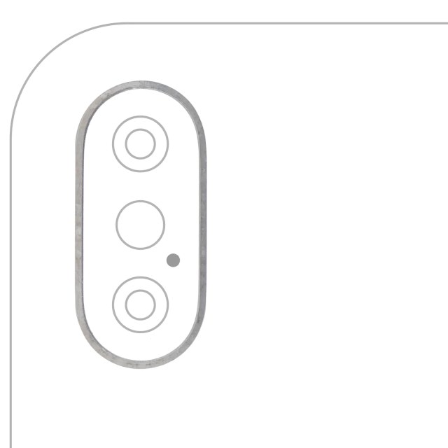 Cornice fotocamera posteriore Ring Only per iPhone XS / XS Max (Argento) (10 pezzi)