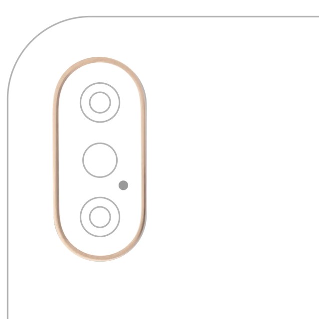 Cornice fotocamera posteriore Ring Only per iPhone XS / XS Max (Oro) (10 pezzi)
