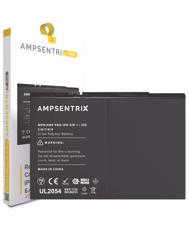Batteria di ricambio per iPad Air 1 / iPad 5 (2017) / iPad 6 (2018) / iPad 7 (2019) / iPad 8 (2020) / iPad 9 (2021) (AmpSentrix Pro)