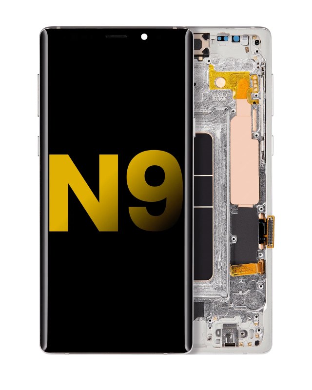 Display OLED completo con Frame per Samsung Galaxy Note 9 (Refurbished) (Alpine Bianco)