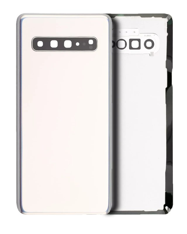 vetro cover posteriore con Vetro fotocamera per Samsung Galaxy S10 5G (No Logo) (Crown Argento)