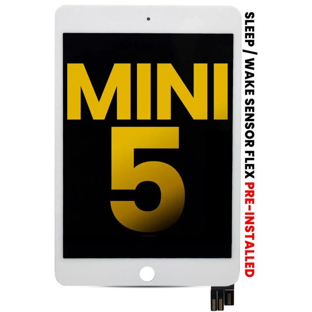 Display LCD completo con Touch screen per iPad Mini 5 (Sleep / Wake Sensore flat Pre-Installed) (Refurbished) (Bianco)