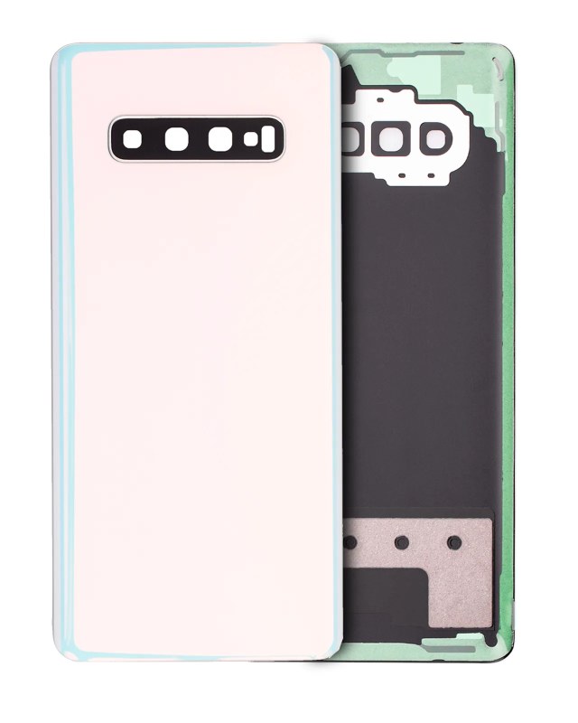 vetro cover posteriore con Vetro fotocamera per Samsung Galaxy S10 Plus (No Logo) (Prism Bianco)