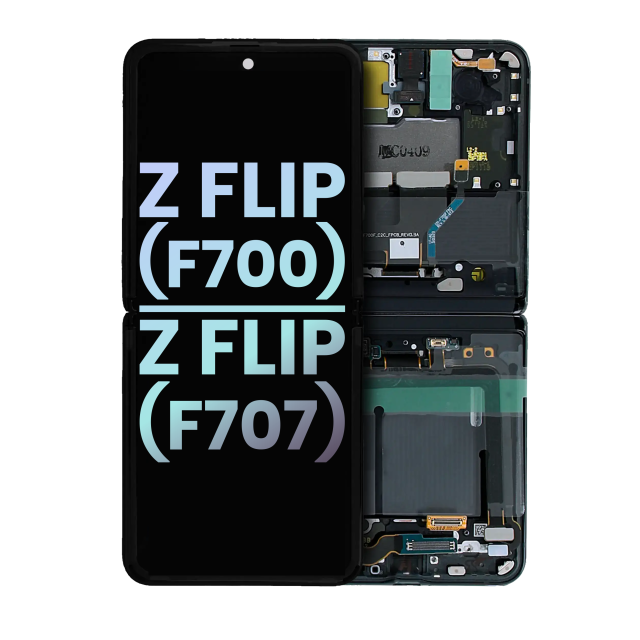 Inner Display OLED completo con Frame per Samsung Galaxy Z Flip 4G (F700) (Service Pack) (Mirror Nero)