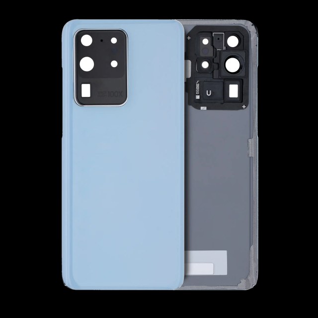 vetro cover posteriore con Vetro fotocamera per Samsung Galaxy S20 Ultra 5G (No Logo) (Cloud Blu)
