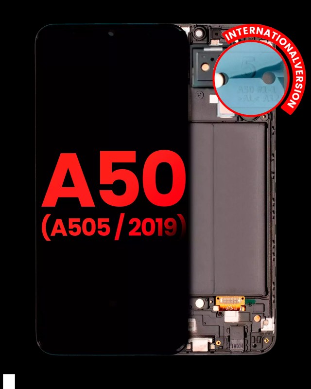 Display OLED completo con Frame per Samsung Galaxy A50 (A505 / 2019) (International Version) (tutti i colori)