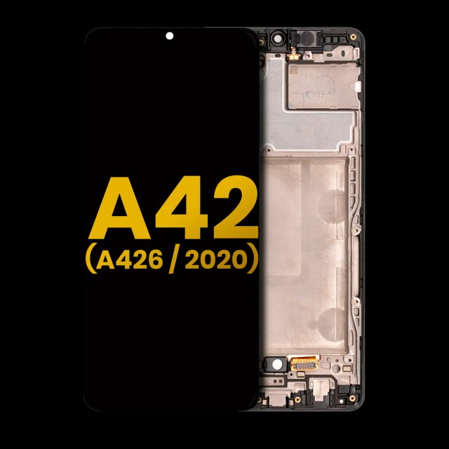 Display OLED completo con Frame per Samsung Galaxy A42 5G (A426 / 2020) (Refurbished) (Prism Dot Nero)