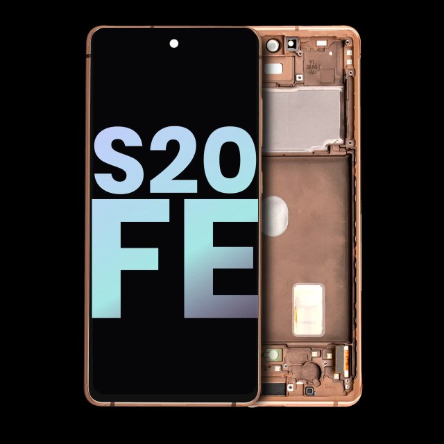 Display OLED completo con Frame per Samsung Galaxy S20 FE 4G / 5G (Service Pack) (Cloud Arancione)
