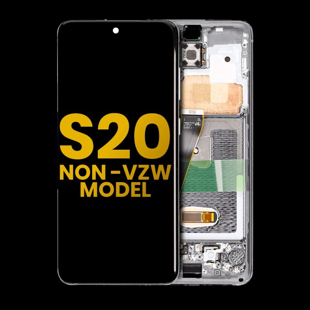 Display OLED completo con Frame per Samsung Galaxy S20 5G (Non-Verizon 5G UW Frame) (Refurbished) (Nero cosmico)