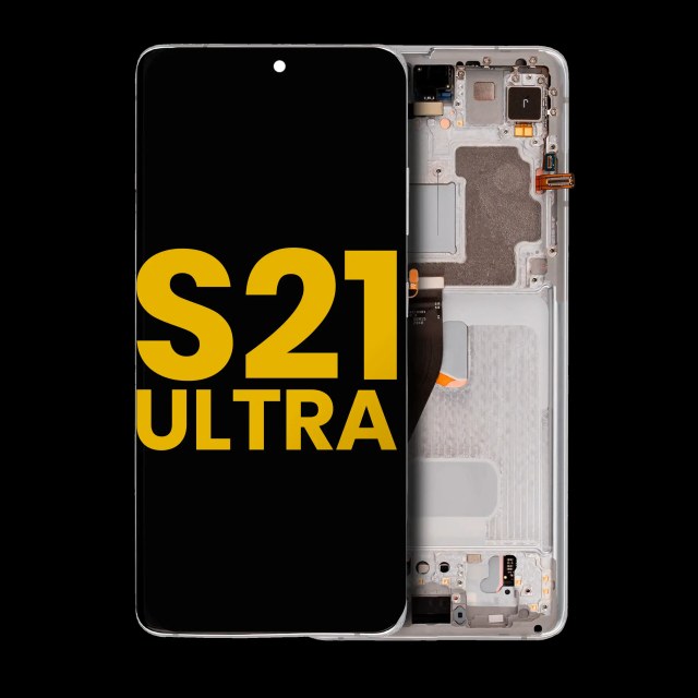 Display OLED completo con Frame per Samsung Galaxy S21 Ultra 5G (Refurbished) (Phantom Argento)
