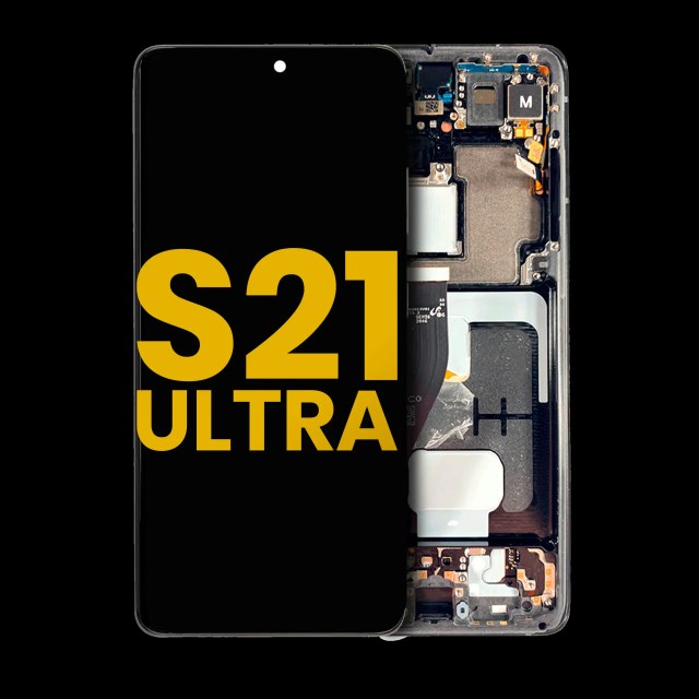 Display OLED completo con Frame per Samsung Galaxy S21 Ultra 5G (Refurbished) (Phantom Nero)