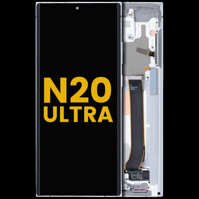 Display OLED completo con Frame per Samsung Galaxy Note 20 Ultra 5G (Refurbished) (Mystic Bianco)