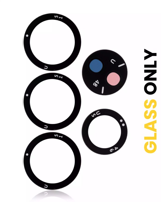 Lente fotocamera posteriore (solo vetro) con adesivo per Samsung Galaxy S21 Ultra 5G (5 set pezzi)