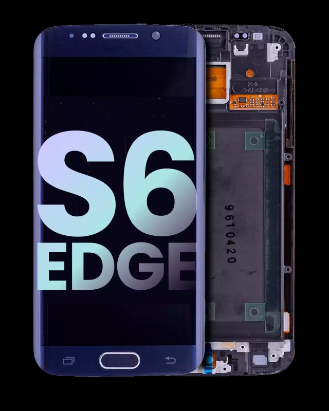 Display OLED completo con Frame per Samsung Galaxy S6 Edge (CDMA: Verizon / Sprint) (Service Pack) (Nero zaffiro)