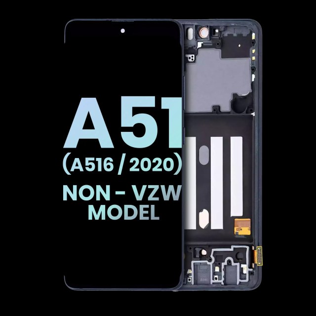 Display OLED completo con Frame per Samsung Galaxy A51 5G (A516 / 2020) (Non-Verizon 5G UW Frame) (Service Pack) (Prism Cube Nero)