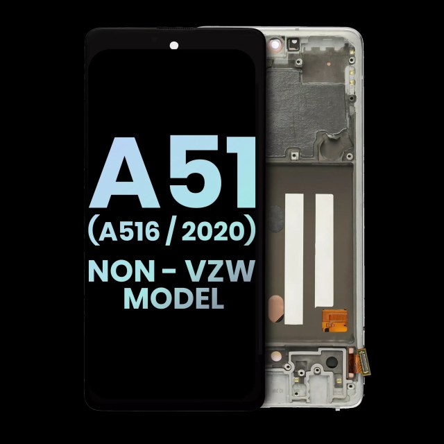 Display OLED completo con Frame per Samsung Galaxy A51 5G (A516 / 2020) (Non-Verizon 5G UW Frame) (Service Pack) (Prism Cube Bianco)
