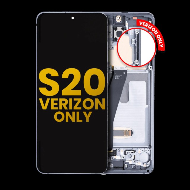 Display OLED completo con Frame per Samsung Galaxy S20 5G (Verizon 5G UW Frame Only) (Refurbished) (Grigio cosmico)