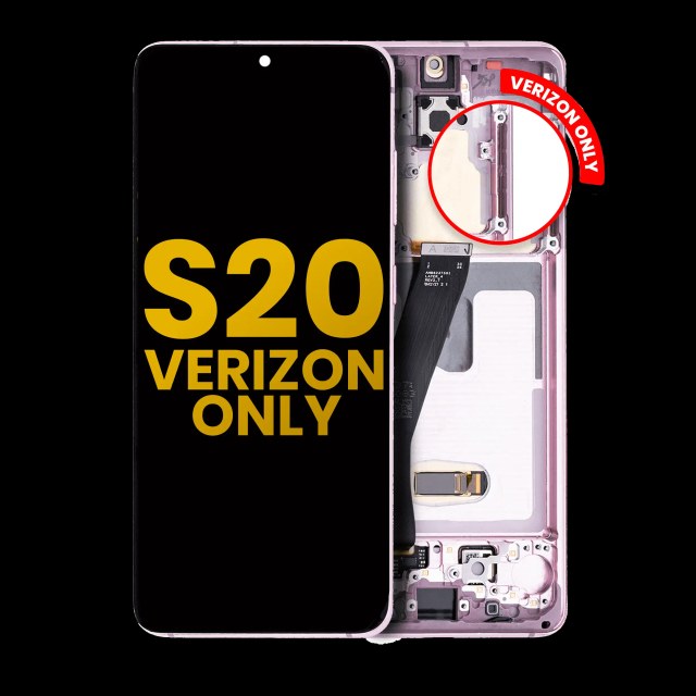 Display OLED completo con Frame per Samsung Galaxy S20 5G (Verizon 5G UW Frame Only) (Refurbished) (Cloud Rosa)