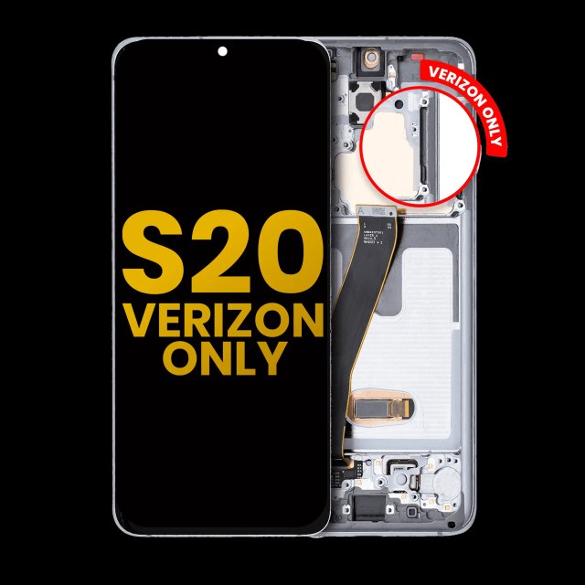 Display OLED completo con Frame per Samsung Galaxy S20 5G (Verizon 5G UW Frame Only) (Refurbished) (Bianco nuvola)