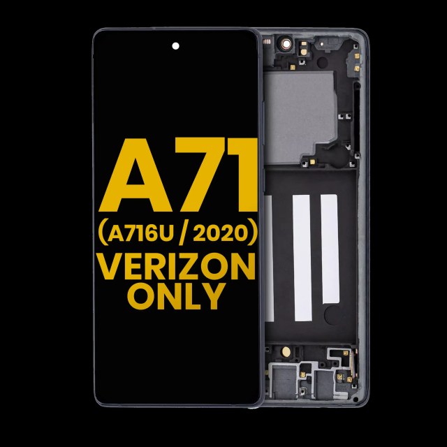 Display OLED completo con Frame per Samsung Galaxy A716V (A716V / 2020) (Verizon 5G UW Frame Only) (Refurbished) (Prism Cube Nero)