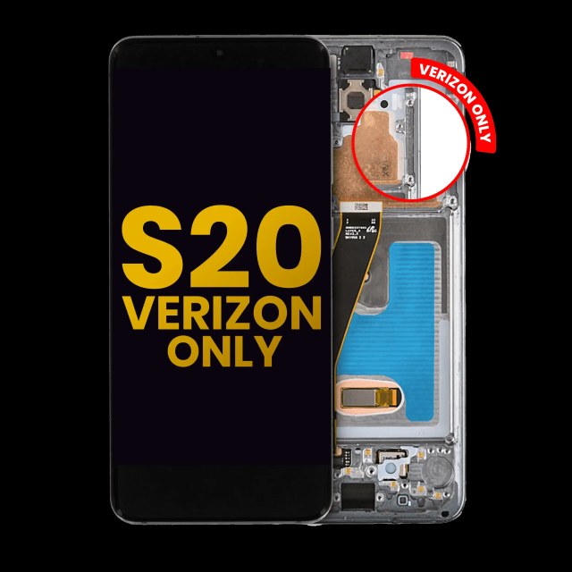 Display OLED completo con Frame per Samsung Galaxy S20 5G (Verizon 5G UW Frame Only) (Refurbished) (Nero cosmico)