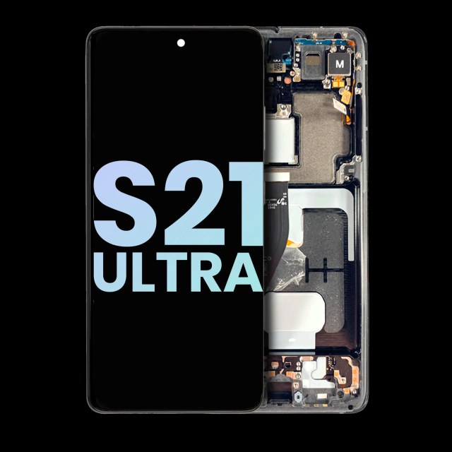 Display OLED completo con Frame per Samsung Galaxy S21 Ultra 5G (Service Pack) (Phantom Nero)