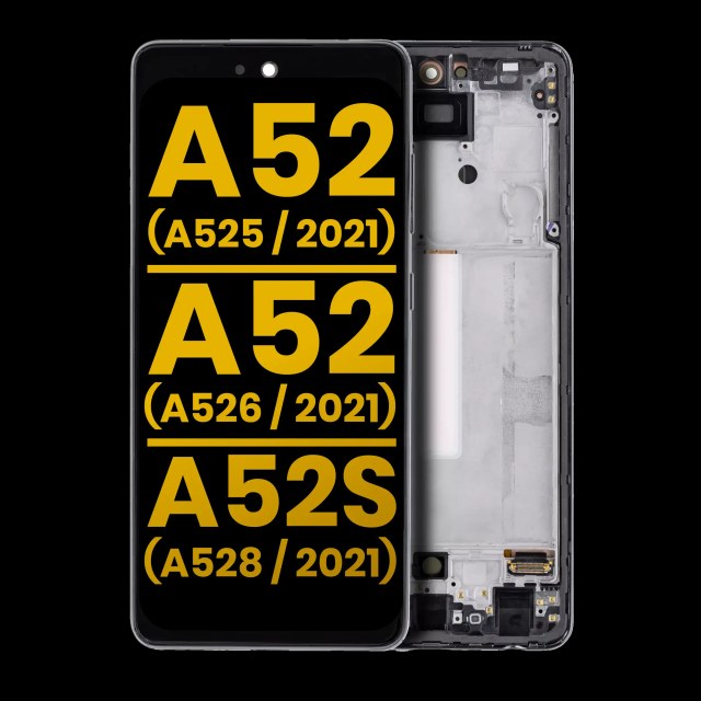 Display OLED completo con Frame per Samsung Galaxy A52 4G (A525 / 2021) / A52 5G (A526 / 2021) / A52S 5G (A528 / 2021) (Refurbished) (Awesome Bianco)