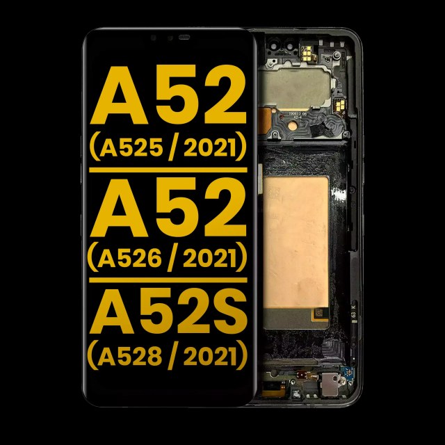 Display OLED completo con Frame per Samsung Galaxy A52 4G (A525 / 2021) / A52 5G (A526 / 2021) / A52S 5G (A528 / 2021) (Refurbished) (Awesome Blu)