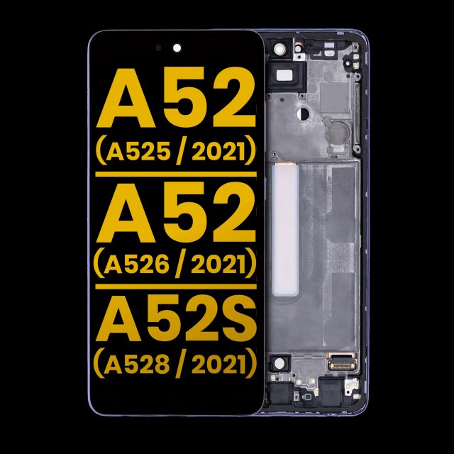 Display OLED completo con Frame per Samsung Galaxy A52 4G (A525 / 2021) / A52 5G (A526 / 2021) / A52S 5G (A528 / 2021) (Refurbished) (Awesome Violet)