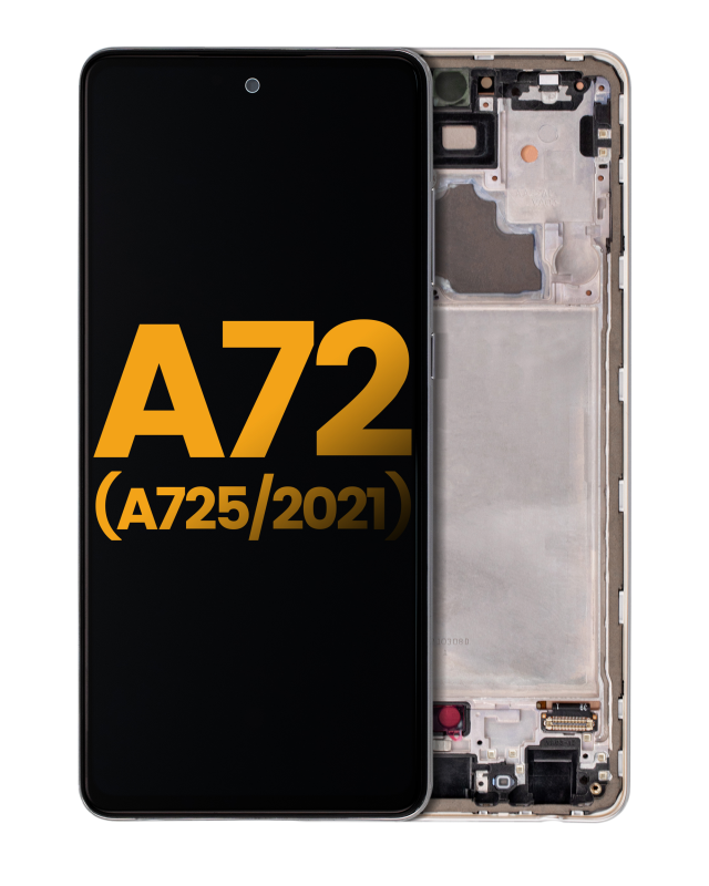Display OLED completo con Frame per Samsung A72 (A725 / 2021) (Refurbished) (Awesome Bianco)