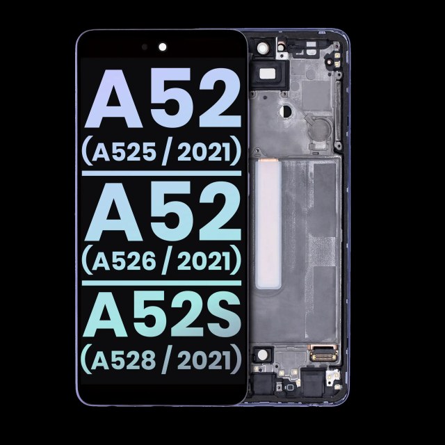 Display OLED completo con Frame per Samsung Galaxy A52 4G (A525 / 2021) / A52 5G (A526 / 2021) / A52S 5G (A528/2021) (Service Pack) (Awesome Violet)